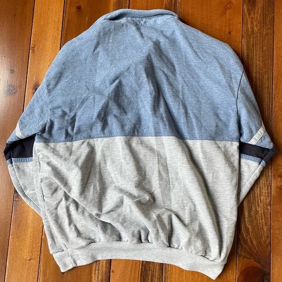 Vintage Classics by Palmland Blue and Grey Rugby Polo Sweatshirt - Picture 4 of 4